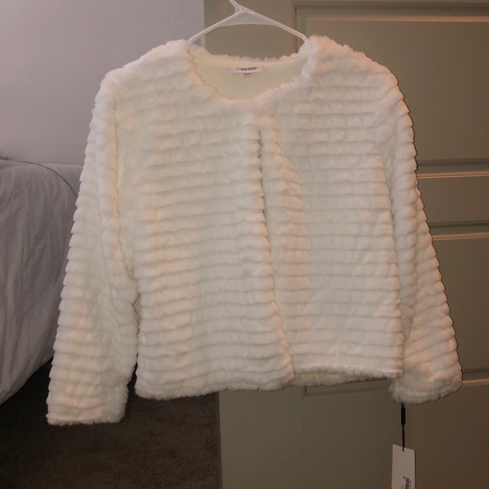 White Calvin Klein dress jacket